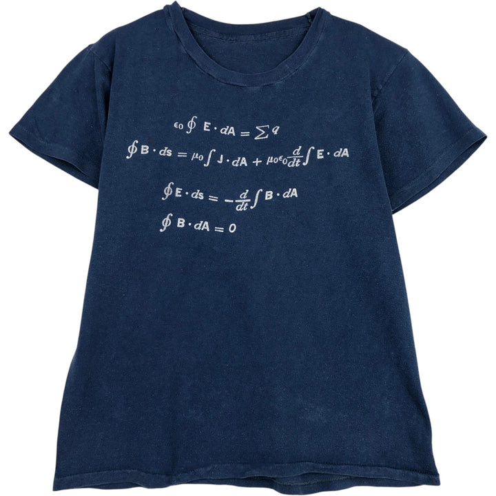 ~90'S Vintage Printed T-shirt, Men's S size unclear navy blue type Vintage Second Hand