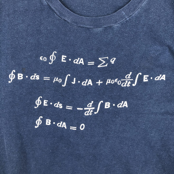 ~90'S Vintage Printed T-shirt, Men's S size unclear navy blue type Vintage Second Hand