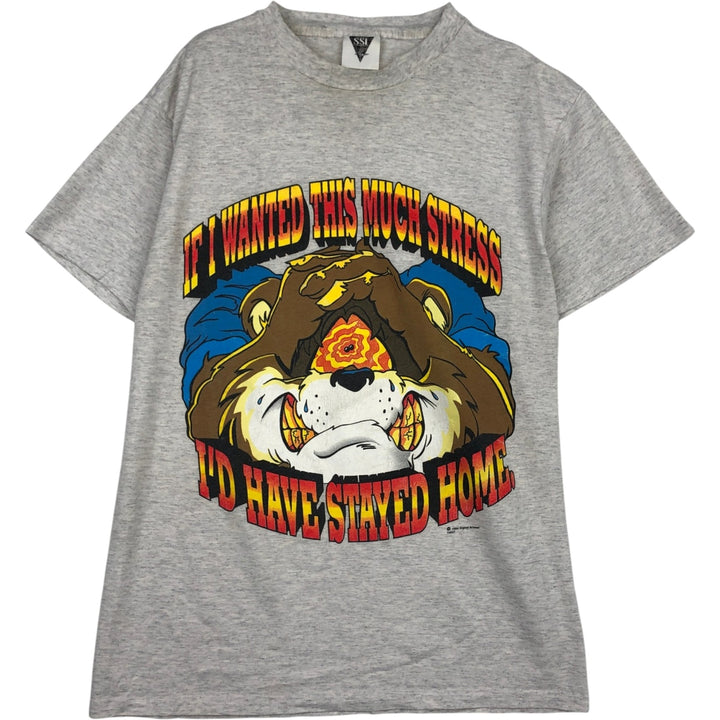 90'S SSI Print T-Shirt, Men's Size L (Equivalent), Vintage cotton gray type Vintage Second Hand