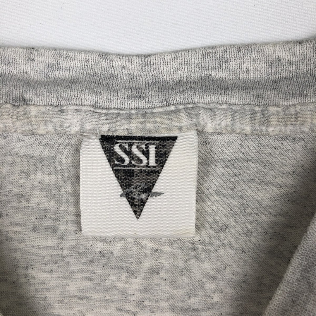 90'S SSI Print T-Shirt, Men's Size L (Equivalent), Vintage cotton gray type Vintage Second Hand