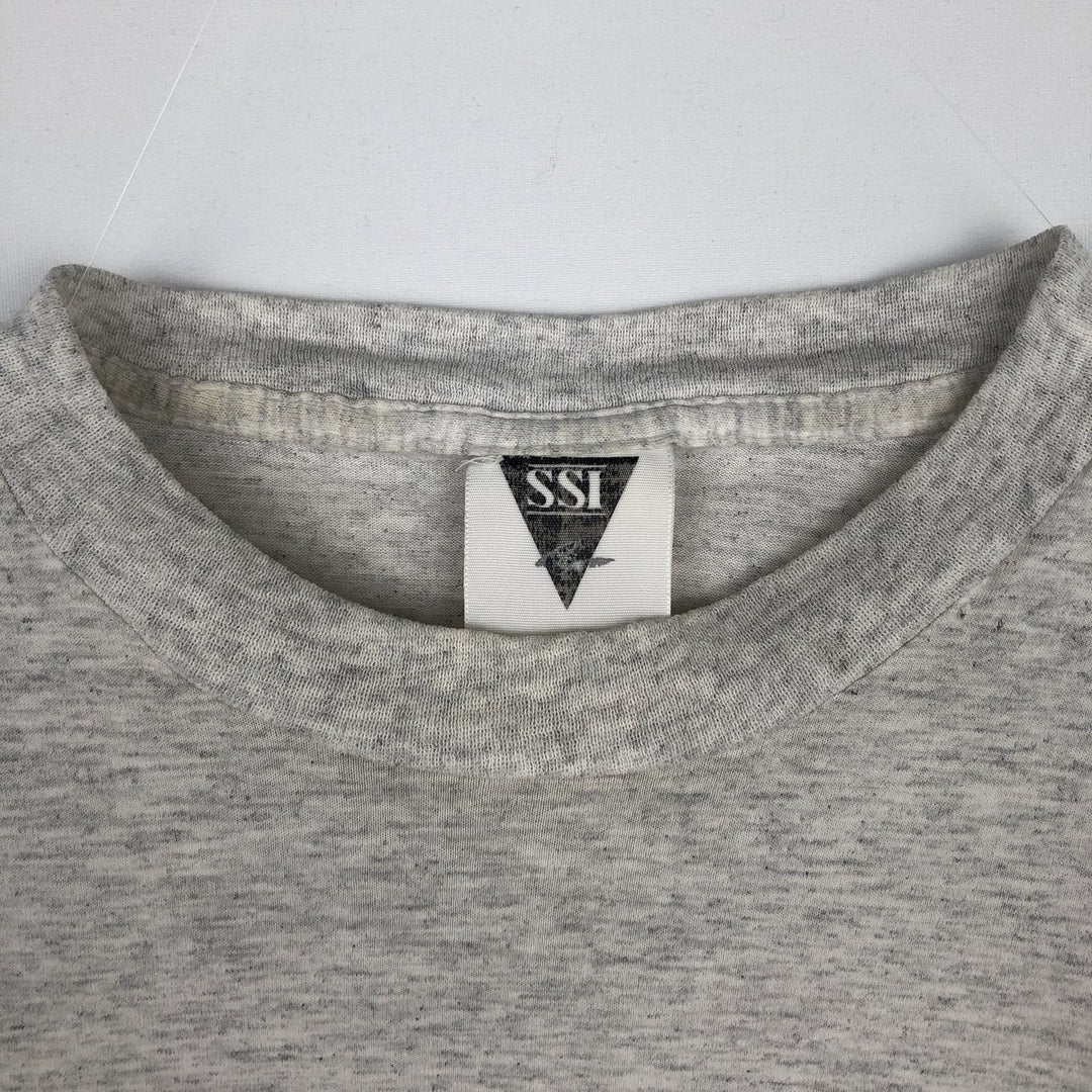 90'S SSI Print T-Shirt, Men's Size L (Equivalent), Vintage cotton gray type Vintage Second Hand