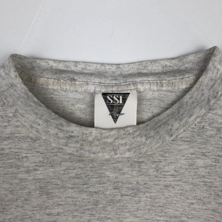 90'S SSI Print T-Shirt, Men's Size L (Equivalent), Vintage cotton gray type Vintage Second Hand