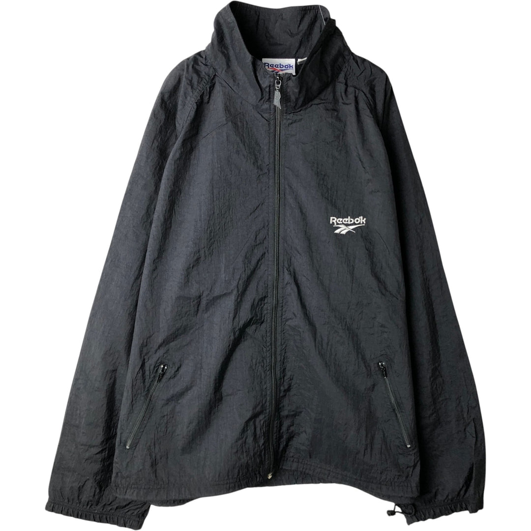 90'S Reebok nylon jacket, men's size L, vintage Nylon black type Vintage Second Hand