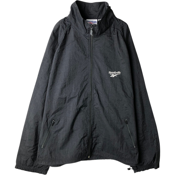 90'S Reebok nylon jacket, men's size L, vintage Nylon black type Vintage Second Hand