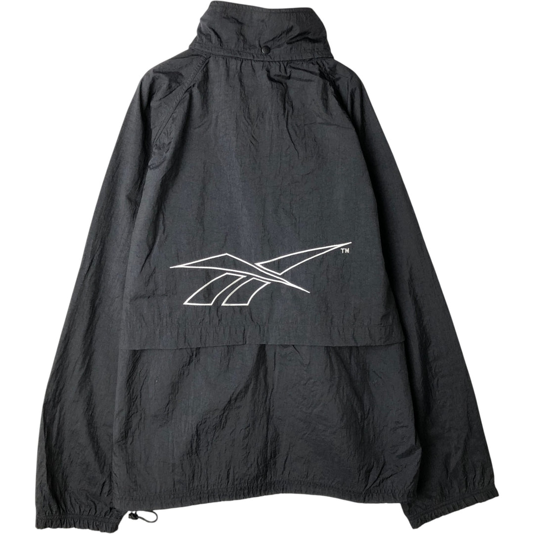 90'S Reebok nylon jacket, men's size L, vintage Nylon black type Vintage Second Hand