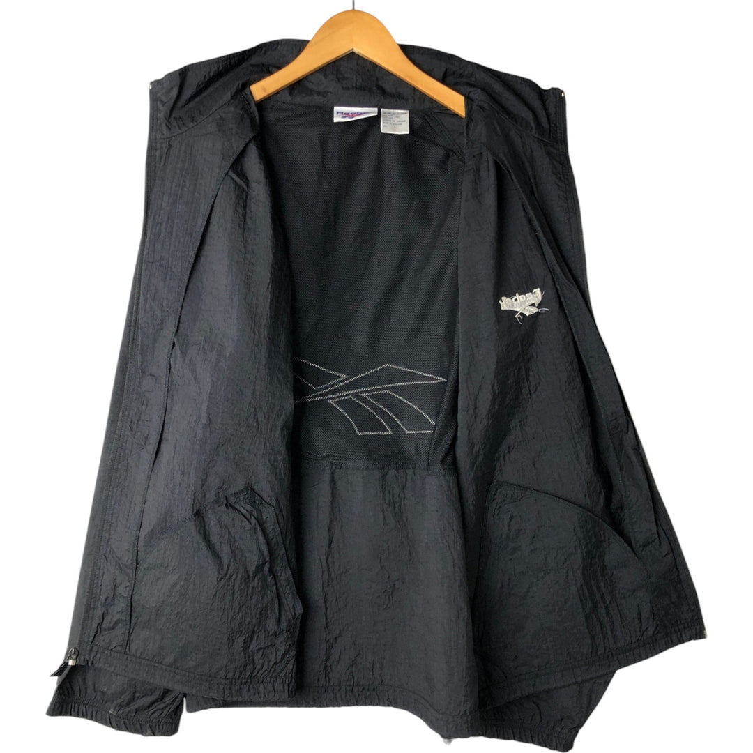 90'S Reebok nylon jacket, men's size L, vintage Nylon black type Vintage Second Hand