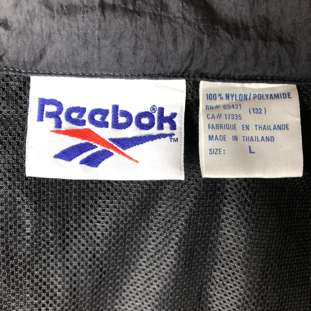90'S Reebok nylon jacket, men's size L, vintage Nylon black type Vintage Second Hand