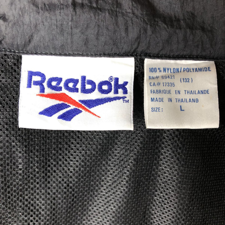 90'S Reebok nylon jacket, men's size L, vintage Nylon black type Vintage Second Hand