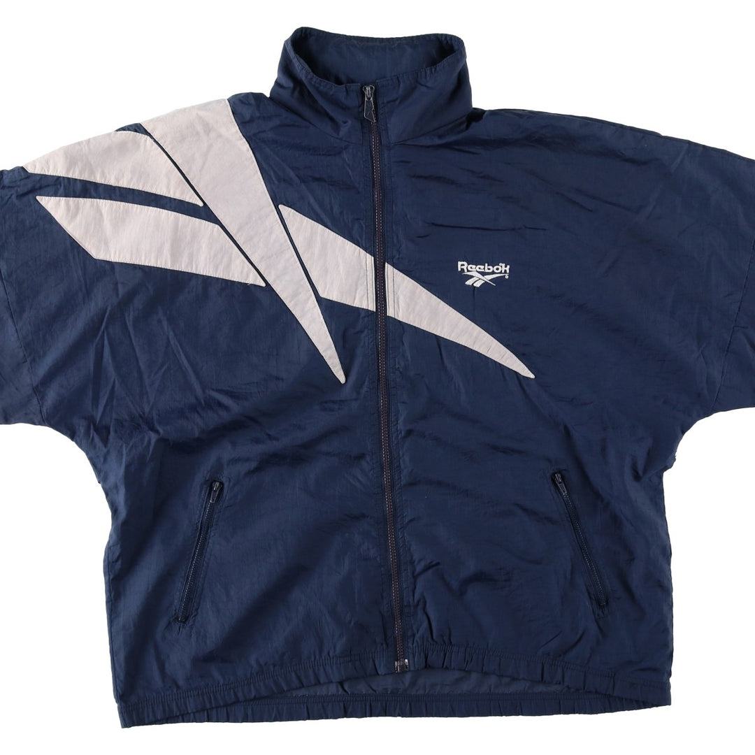 90'S Reebok Nylon Jacket, Men's M Size, Vintage Nylon navy blue type Vintage Second Hand