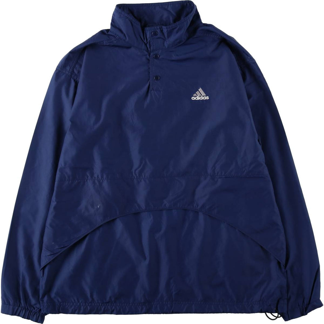 90'S Adidas Half-Snap Warm-Up Pullover, Men's Size M (approx.) polyester navy blue type Vintage Second Hand