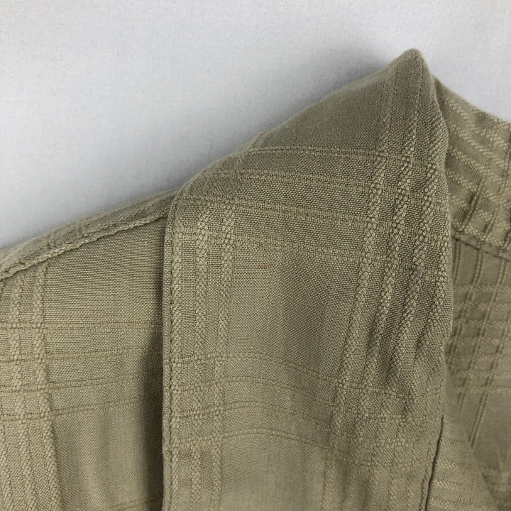 Ocean Pacific Sport Check Pattern Short-Sleeve Open Collar Rayon Shirt, Boxy Shirt, Men's XL Equivalent Rayon Beige type Vintage Second Hand