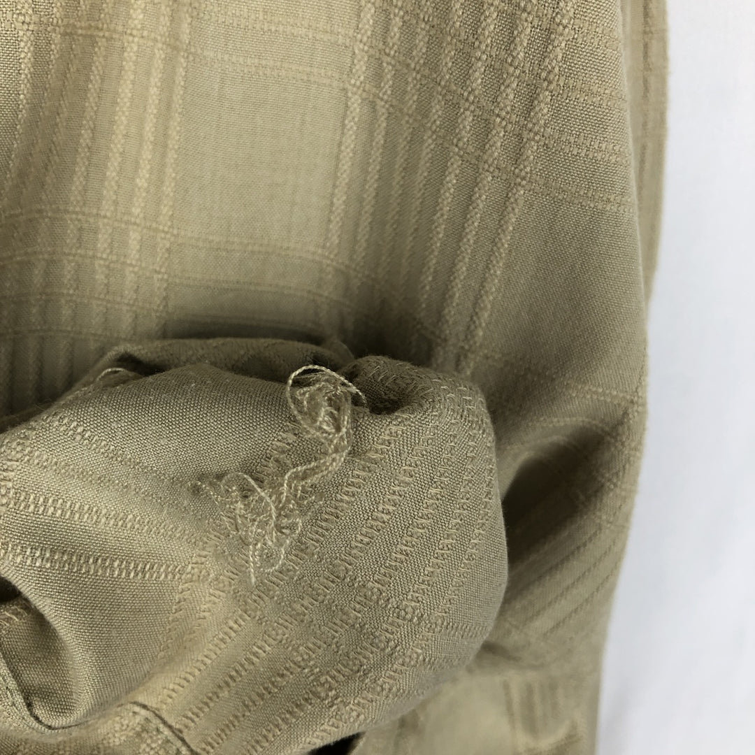 Ocean Pacific Sport Check Pattern Short-Sleeve Open Collar Rayon Shirt, Boxy Shirt, Men's XL Equivalent Rayon Beige type Vintage Second Hand