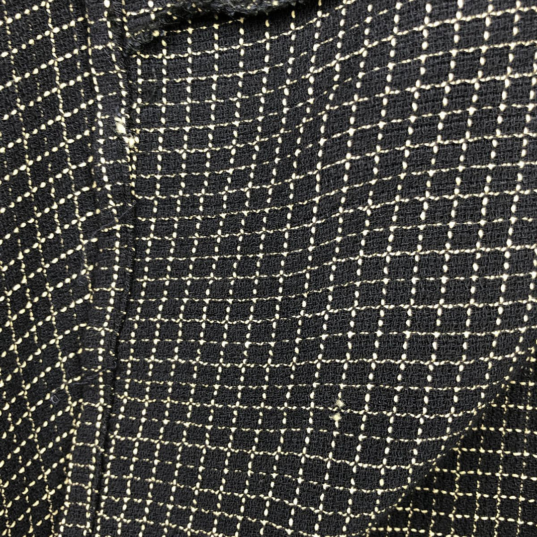 DIRECTION Check Pattern Short-Sleeve Open Collar Rayon Shirt, Boxy Shirt, Made in USA, Men's Size L Rayon black type Vintage Second Hand