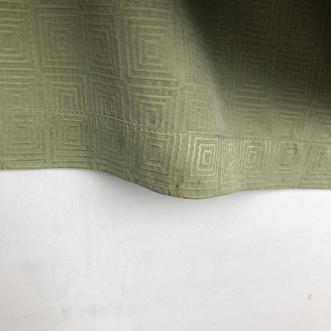 Perry Ellis All-over Print Short Sleeve Open Collar Silk Shirt Box Shirt Men's XL silk green type yellow green Vintage Second Hand