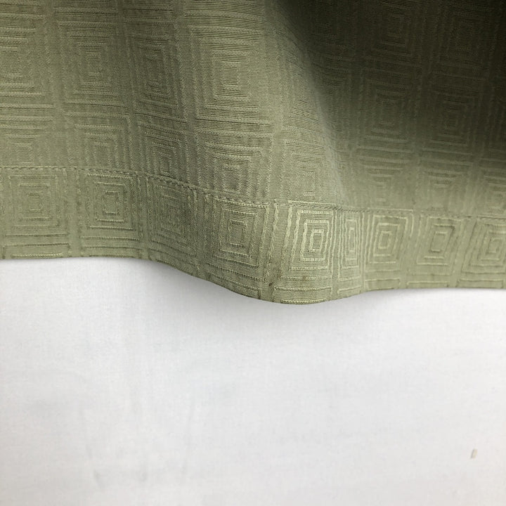 Perry Ellis All-over Print Short Sleeve Open Collar Silk Shirt Box Shirt Men's XL silk green type yellow green Vintage Second Hand