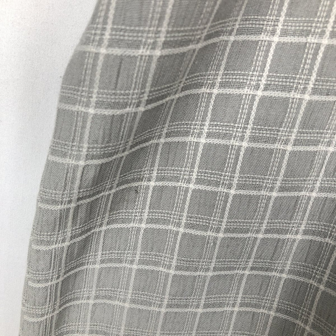 Manhattan Short-Sleeve Open-Collar Poly/Rayon Box Shirt, Men's Size M (approx.) polyester gray type Vintage Second Hand