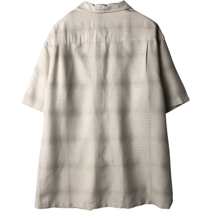 ALFANI All-over print short-sleeved open-collar rayon shirt, boxy fit, men's size XL. Rayon ivory Vintage Second Hand