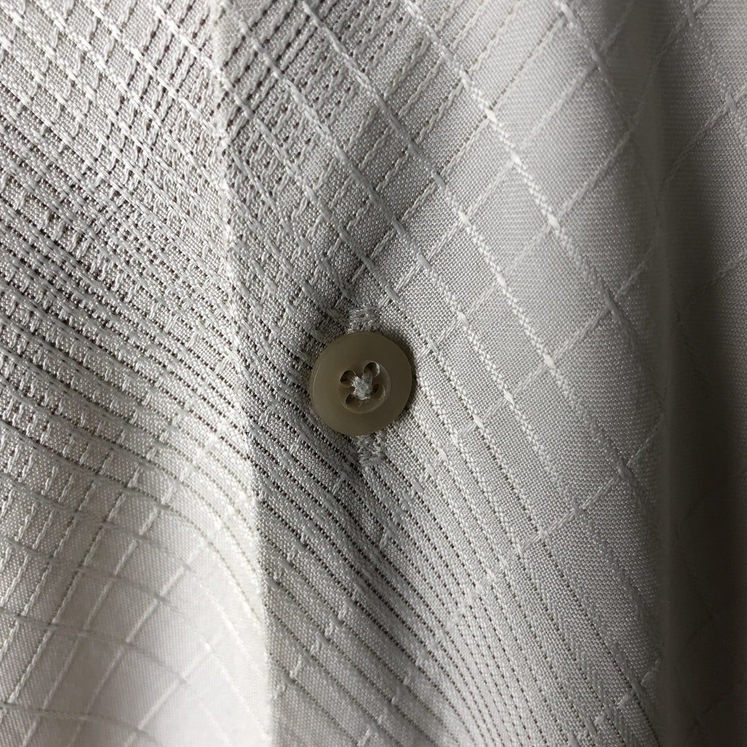 ALFANI All-over print short-sleeved open-collar rayon shirt, boxy fit, men's size XL. Rayon ivory Vintage Second Hand