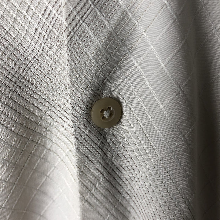 ALFANI All-over print short-sleeved open-collar rayon shirt, boxy fit, men's size XL. Rayon ivory Vintage Second Hand