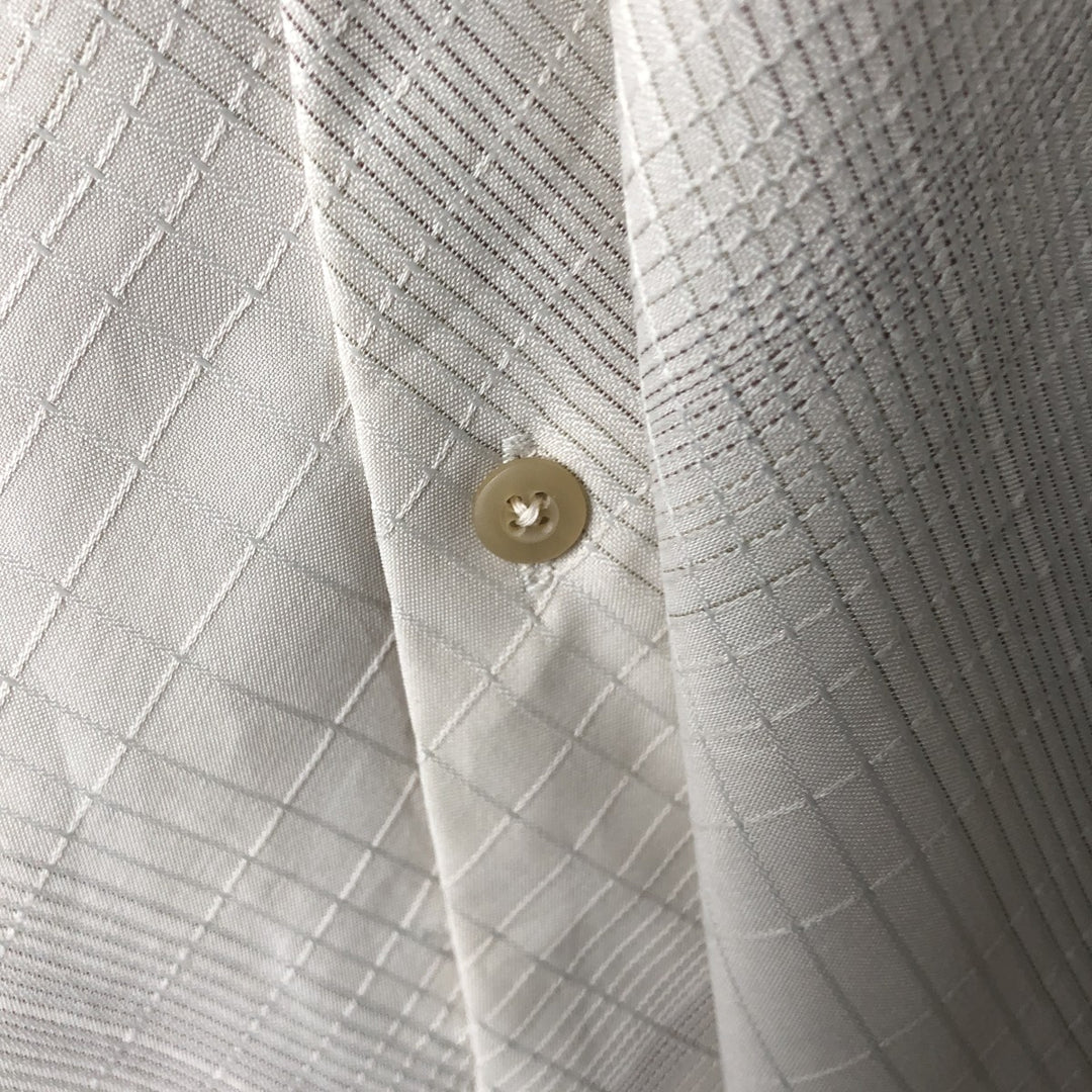 ALFANI All-over print short-sleeved open-collar rayon shirt, boxy fit, men's size XL. Rayon ivory Vintage Second Hand