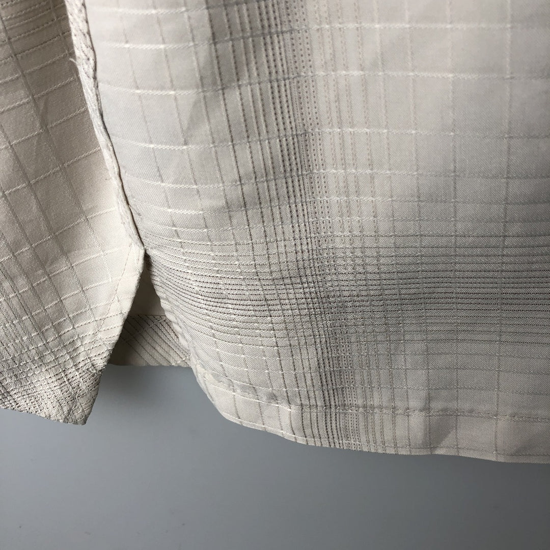 ALFANI All-over print short-sleeved open-collar rayon shirt, boxy fit, men's size XL. Rayon ivory Vintage Second Hand
