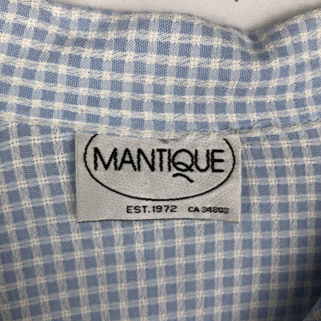 MANTIQUE Short-Sleeve Open-Collar Shirt, Boxy Shirt, Men's Size M (approx.) unclear Blue type light blue Vintage Second Hand