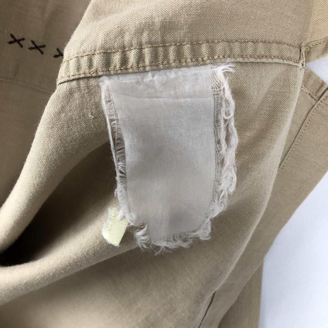 Aldo Conti all-over print short-sleeved open-collar shirt, boxy style, men's size L equivalent. unclear Beige type Vintage Second Hand