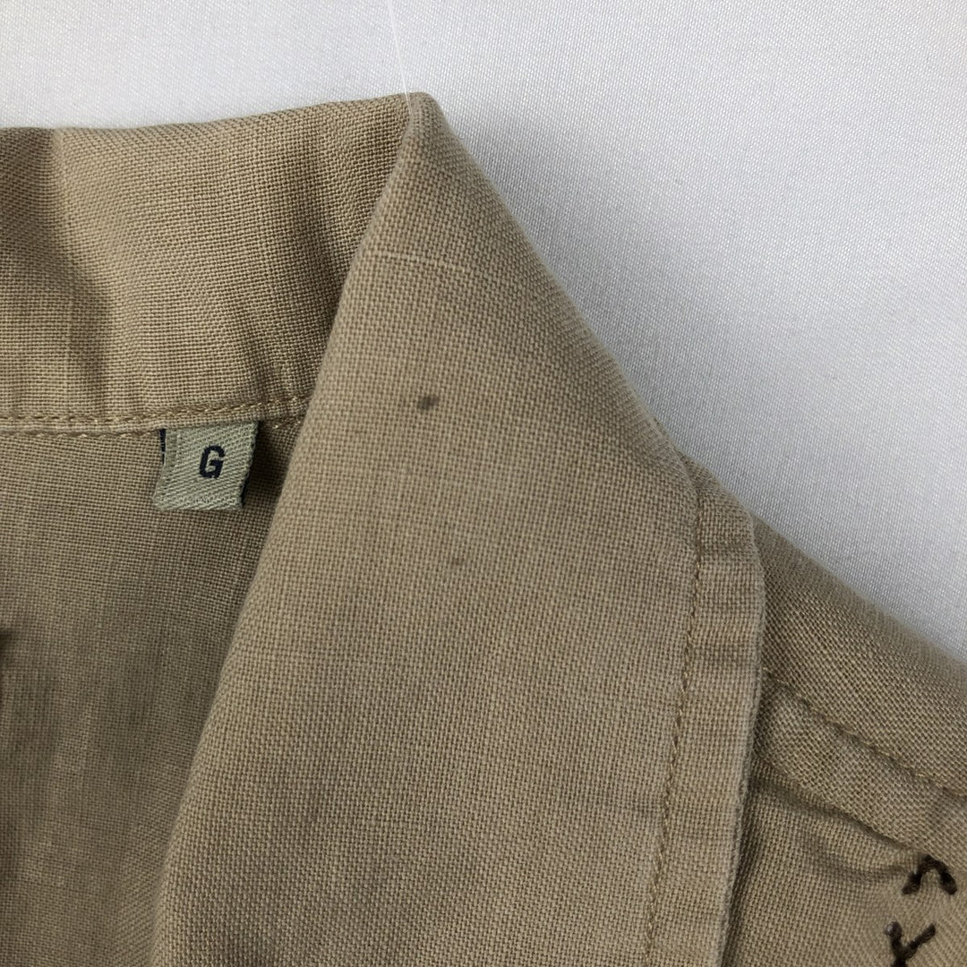 Aldo Conti all-over print short-sleeved open-collar shirt, boxy style, men's size L equivalent. unclear Beige type Vintage Second Hand