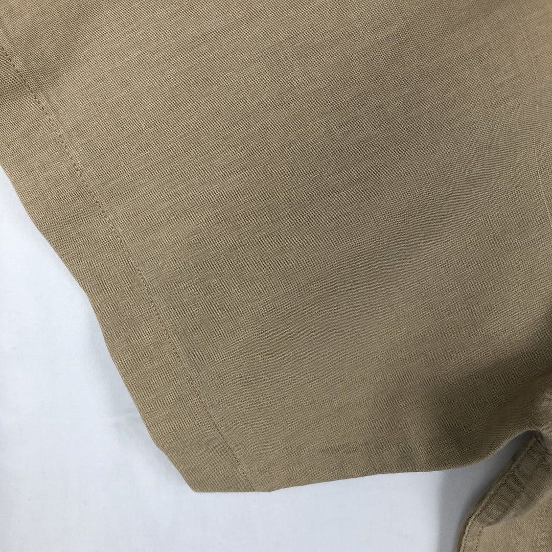 Aldo Conti all-over print short-sleeved open-collar shirt, boxy style, men's size L equivalent. unclear Beige type Vintage Second Hand