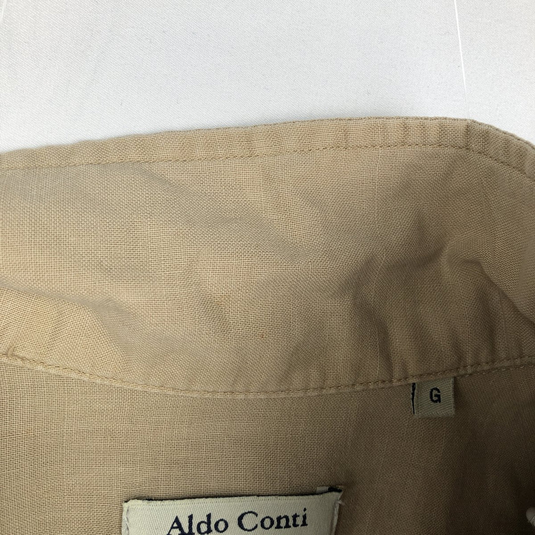 Aldo Conti all-over print short-sleeved open-collar shirt, boxy style, men's size L equivalent. unclear Beige type Vintage Second Hand