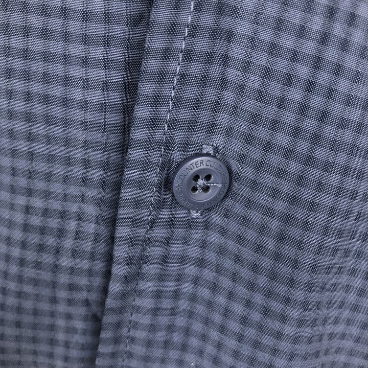Counter Check Pattern Short-Sleeve Open Collar Rayon Shirt, Boxy Shirt, Men's Size M (approx.) Rayon blue type Vintage Second Hand