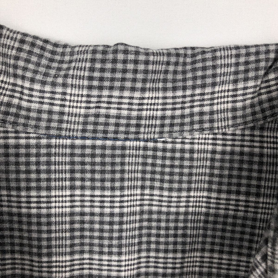 Calvin Klein Check Pattern Short-Sleeve Open Collar Cotton Shirt, Boxy Shirt, Men's Size L (approx.) unclear gray type Vintage Second Hand