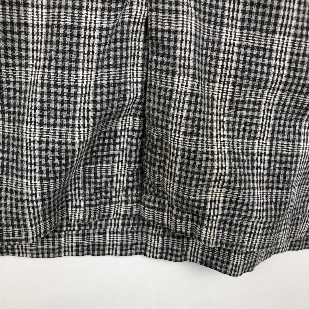 Calvin Klein Check Pattern Short-Sleeve Open Collar Cotton Shirt, Boxy Shirt, Men's Size L (approx.) unclear gray type Vintage Second Hand