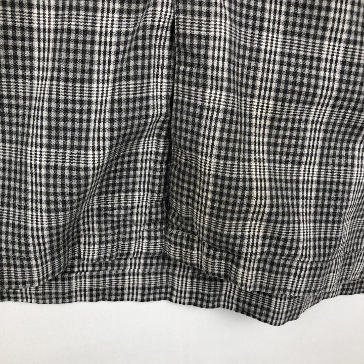 Calvin Klein Check Pattern Short-Sleeve Open Collar Cotton Shirt, Boxy Shirt, Men's Size L (approx.) unclear gray type Vintage Second Hand