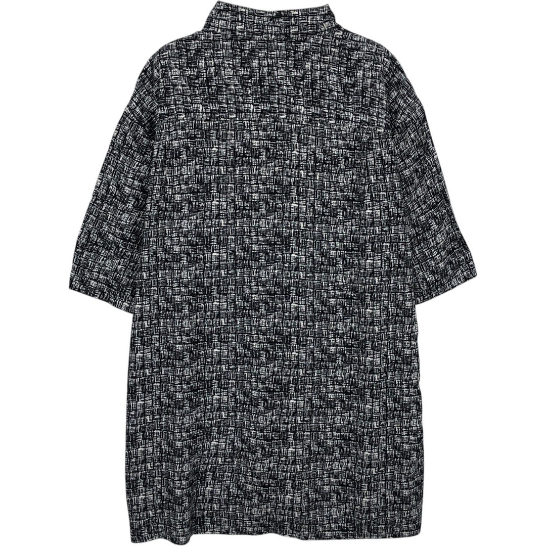 Alfani REEGULAR FIT All-over print short-sleeved rayon shirt, boxy fit, men's size XL. Rayon black type Vintage Second Hand