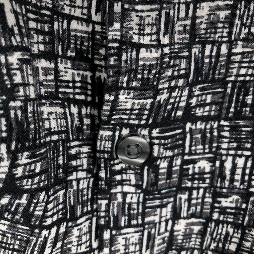 Alfani REEGULAR FIT All-over print short-sleeved rayon shirt, boxy fit, men's size XL. Rayon black type Vintage Second Hand