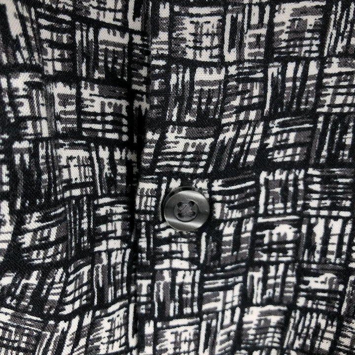 Alfani REEGULAR FIT All-over print short-sleeved rayon shirt, boxy fit, men's size XL. Rayon black type Vintage Second Hand