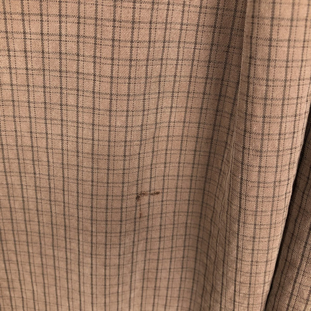 Columbia XCO Check Pattern Short-Sleeve Open-Collar Rayon Shirt, Boxy Fit, Men's Size L Modal brown type Vintage Second Hand