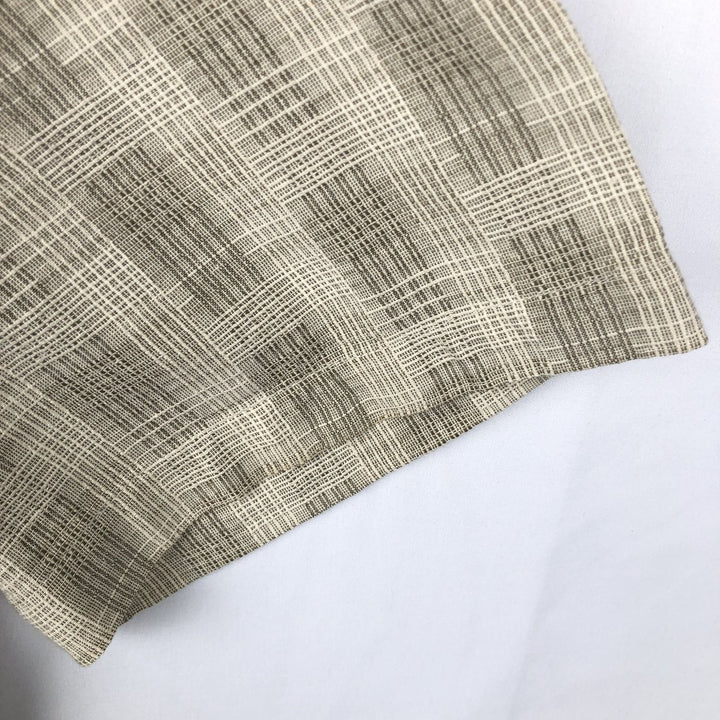 Jos. A. Bank all-over print short-sleeved open-collar silk x cotton box shirt, men's size L. silk Beige type Vintage Second Hand