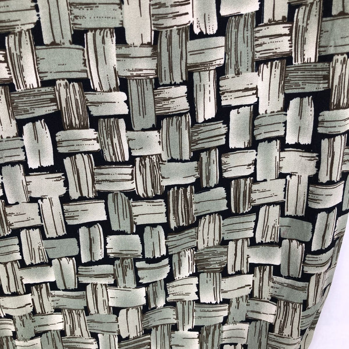 CAMPIA All-over print short-sleeved rayon shirt, boxy fit, men's size XL. Rayon green type Vintage Second Hand