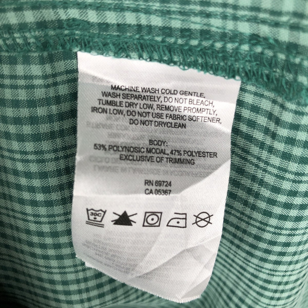 Columbia OMNI SHADE Check Pattern Short-Sleeve Modal x Poly Shirt, Boxy Shirt, Men's Size XL (approx.) Modal green type Vintage Second Hand