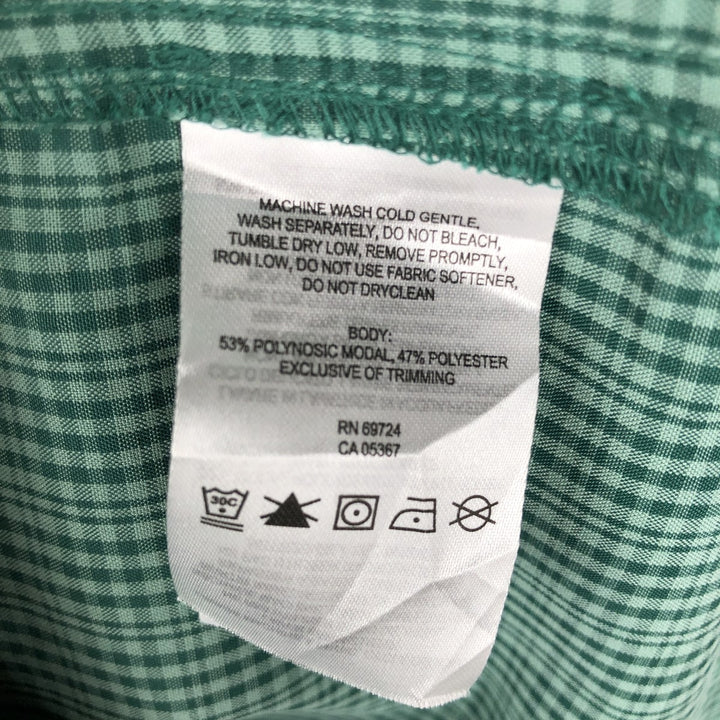 Columbia OMNI SHADE Check Pattern Short-Sleeve Modal x Poly Shirt, Boxy Shirt, Men's Size XL (approx.) Modal green type Vintage Second Hand