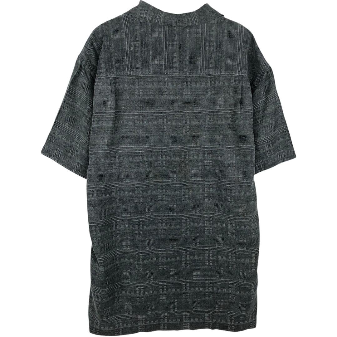 Tommy Bahama all-over print short-sleeved open-collar silk box shirt, men's size M silk gray type Vintage Second Hand