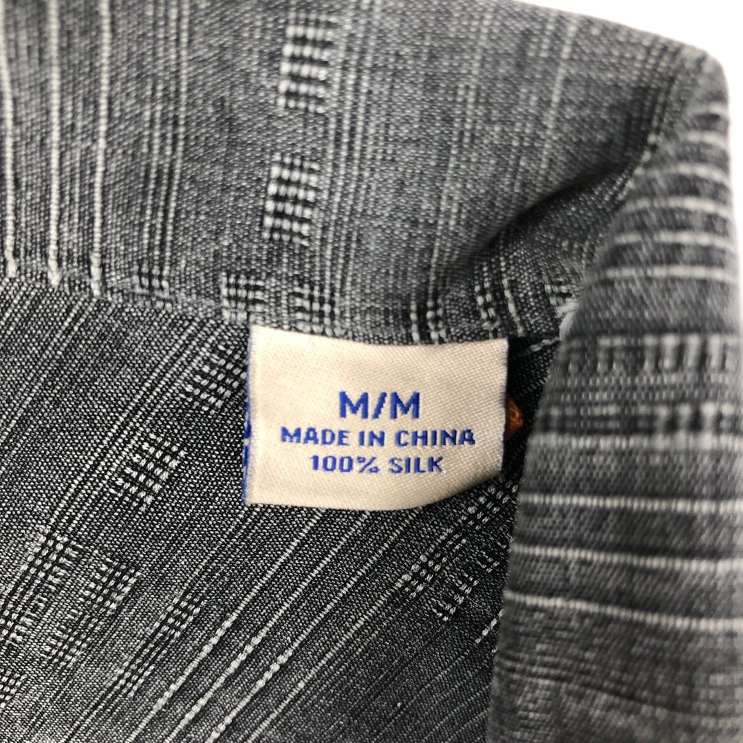Tommy Bahama all-over print short-sleeved open-collar silk box shirt, men's size M silk gray type Vintage Second Hand
