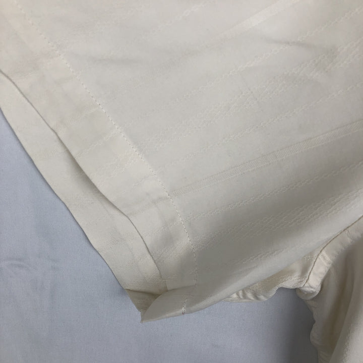 Anthology Stripe Pattern Short-Sleeve Open Collar Silk Shirt, Boxy Fit, Men's Size M silk pale white type Vintage Second Hand