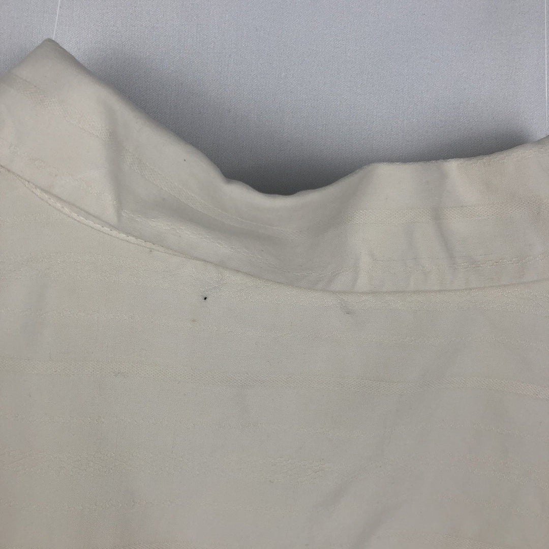 Anthology Stripe Pattern Short-Sleeve Open Collar Silk Shirt, Boxy Fit, Men's Size M silk pale white type Vintage Second Hand