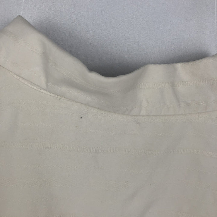 Anthology Stripe Pattern Short-Sleeve Open Collar Silk Shirt, Boxy Fit, Men's Size M silk pale white type Vintage Second Hand