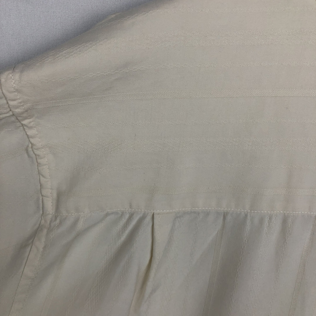 Anthology Stripe Pattern Short-Sleeve Open Collar Silk Shirt, Boxy Fit, Men's Size M silk pale white type Vintage Second Hand