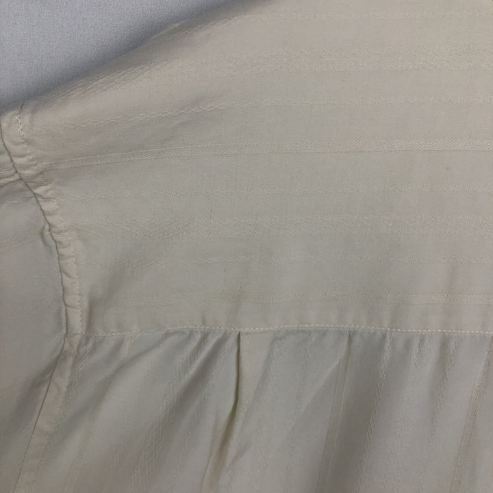 Anthology Stripe Pattern Short-Sleeve Open Collar Silk Shirt, Boxy Fit, Men's Size M silk pale white type Vintage Second Hand