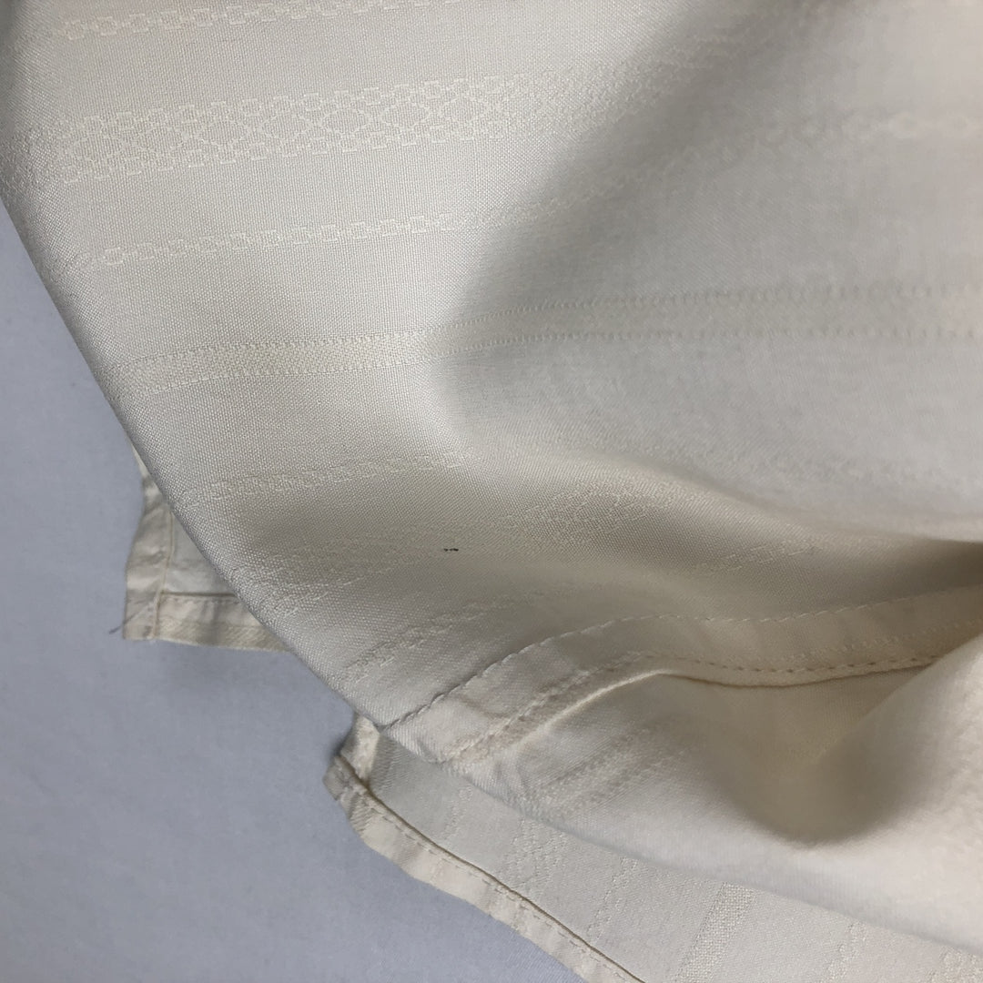 Anthology Stripe Pattern Short-Sleeve Open Collar Silk Shirt, Boxy Fit, Men's Size M silk pale white type Vintage Second Hand